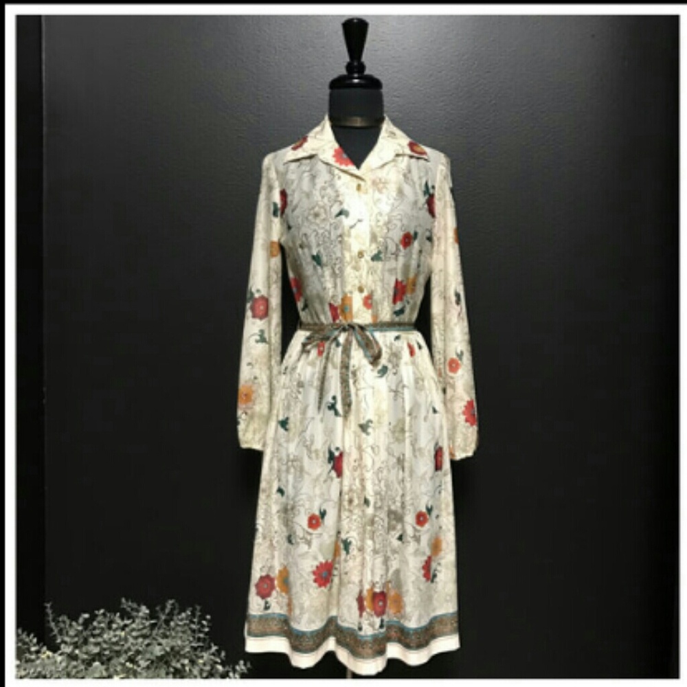 HOLD🌟SHERRI Flora Print Midi Party Dress(Sz 10P)